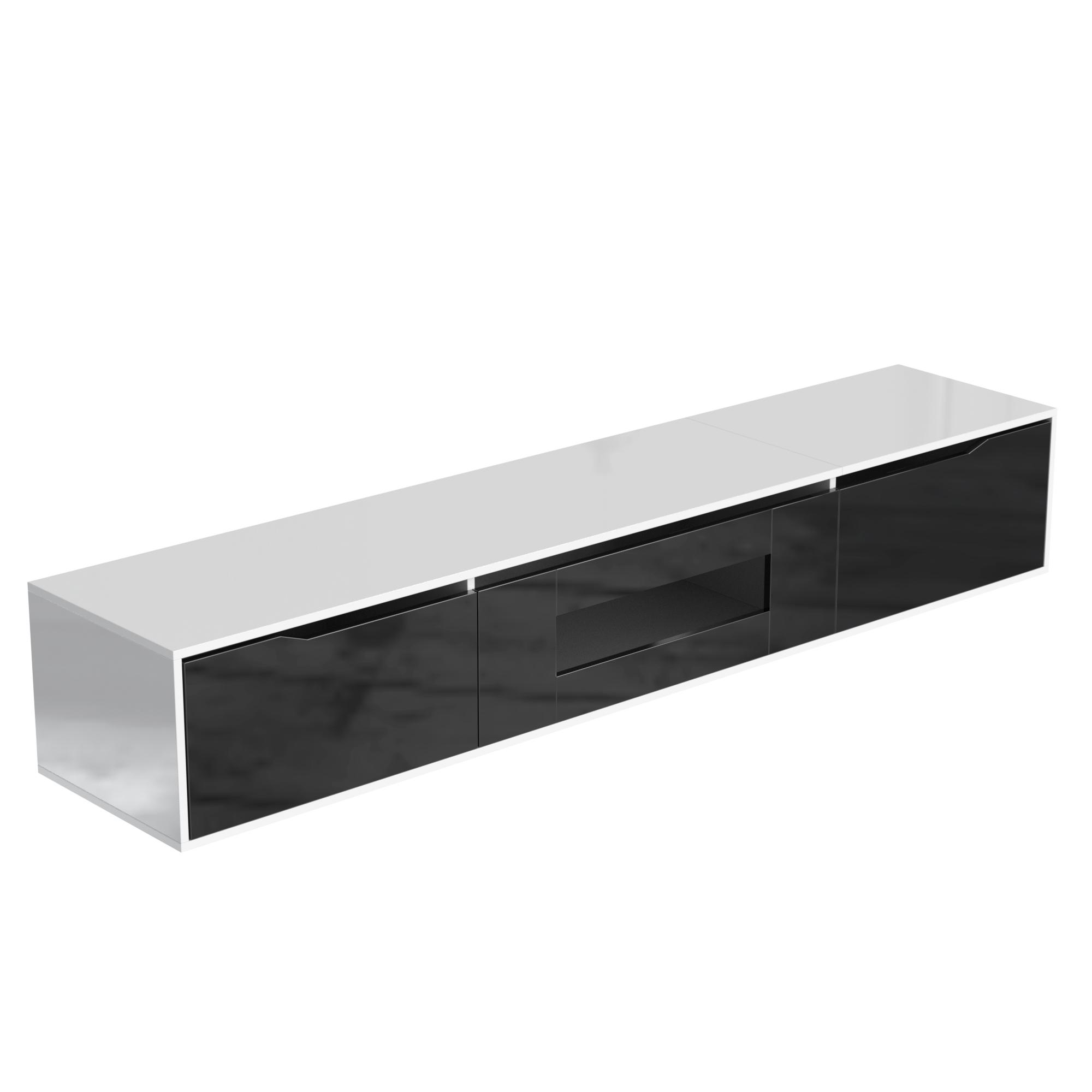 TV-Schrank Hochglanz mit LED-Beleuchtung, modernes Design, 180×35×30 cm, vi günstig online kaufen