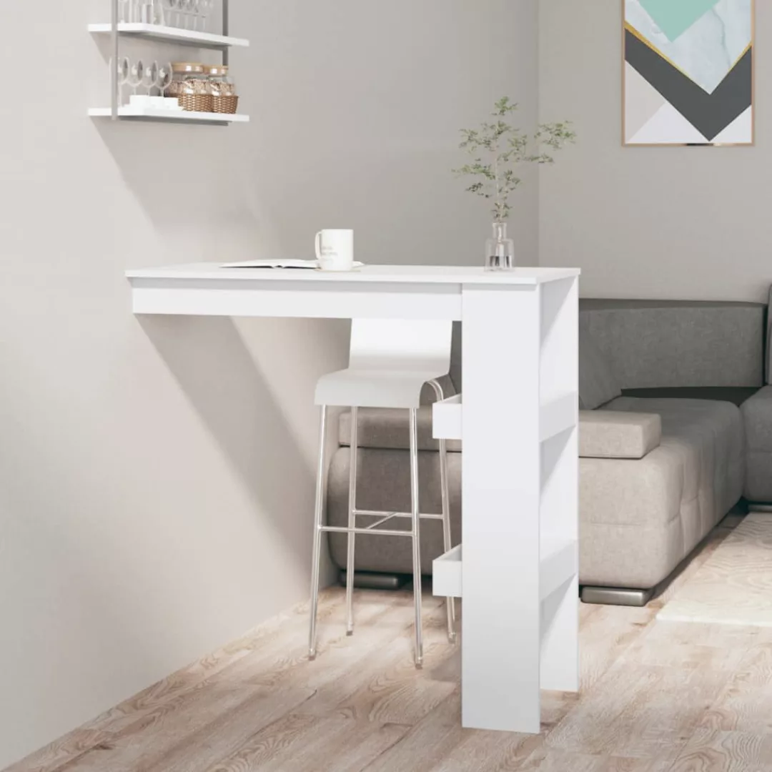 Vidaxl Wand-bartisch Weiß 102x45x103,5 Cm Holzwerkstoff günstig online kaufen