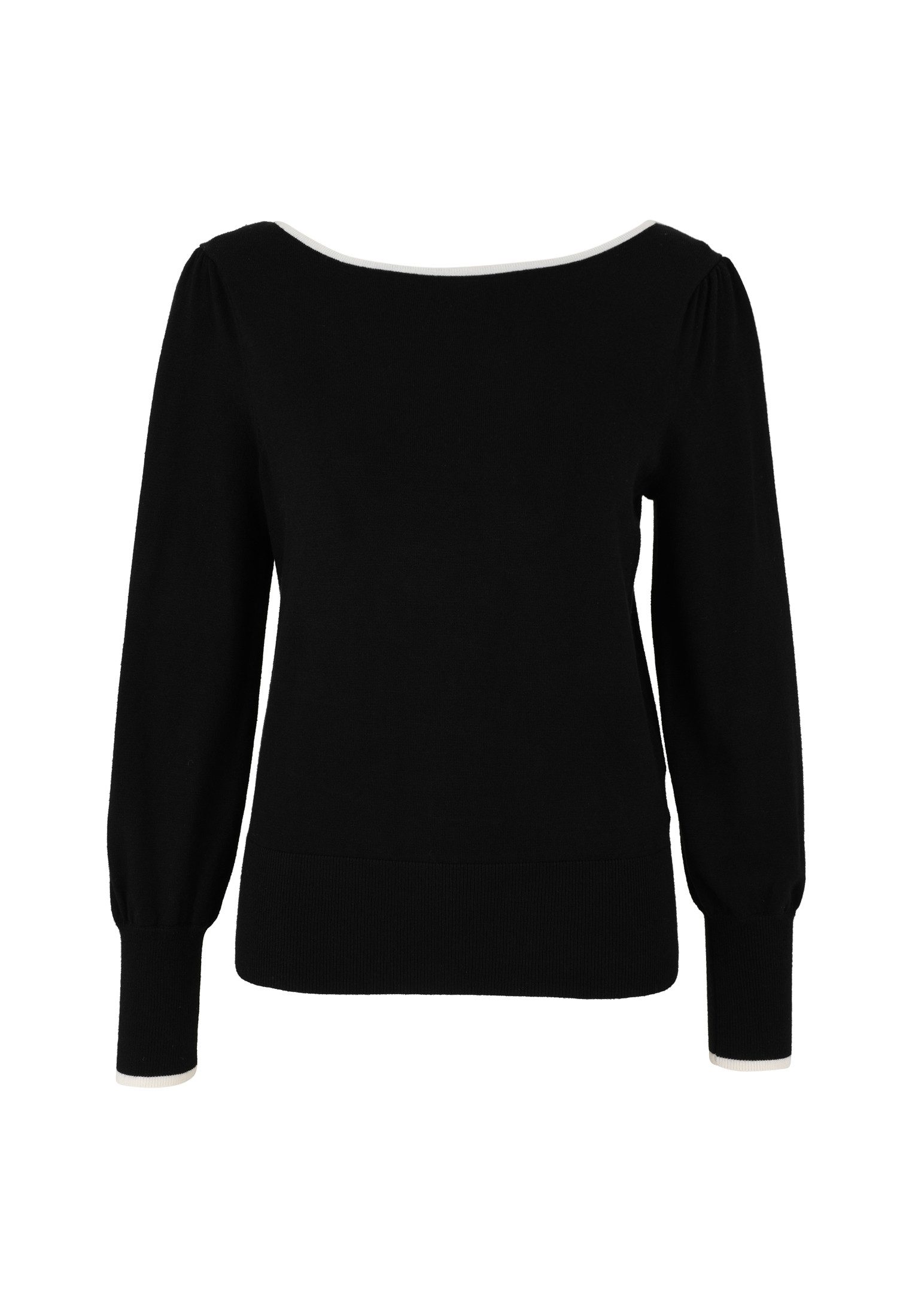 Zero Strickpullover zero Feinstrickpullover mit Kontrastpaspel günstig online kaufen
