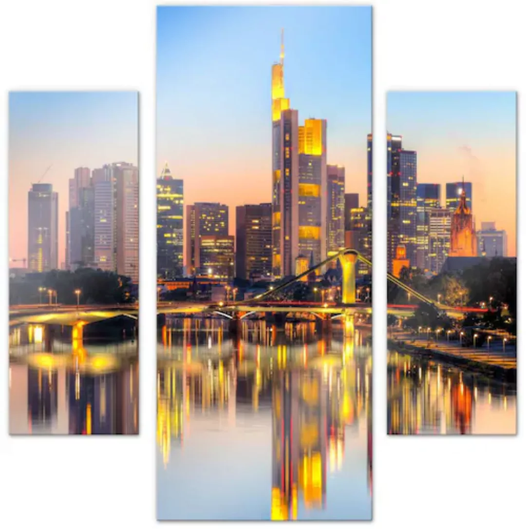 Wall-Art Mehrteilige Bilder "Frankfurter Lichter (3 teilig)", (Set, 3 St.), günstig online kaufen