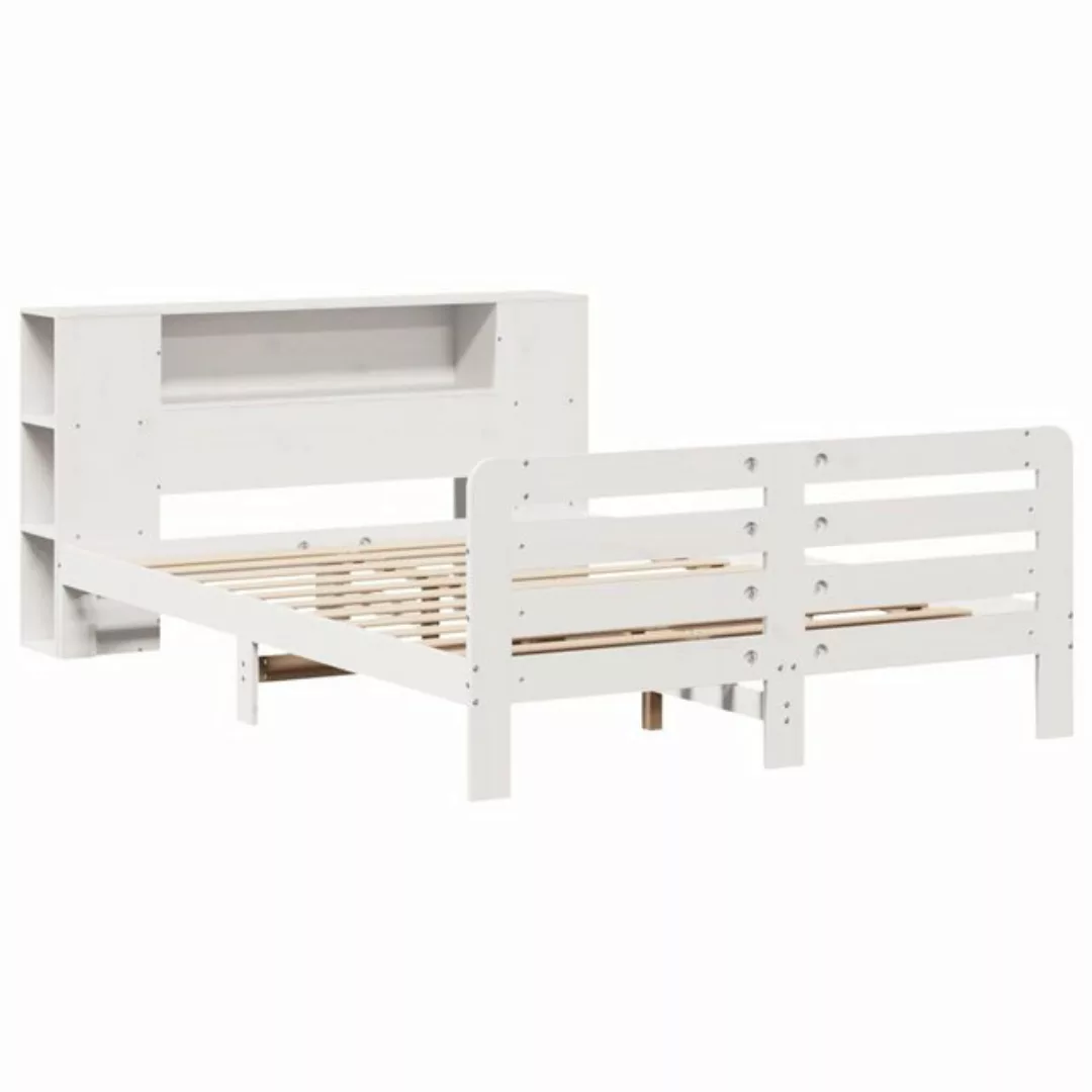 vidaXL Bett Massivholzbett ohne Matratze Weiß 135x190 cm Kiefernholz günstig online kaufen