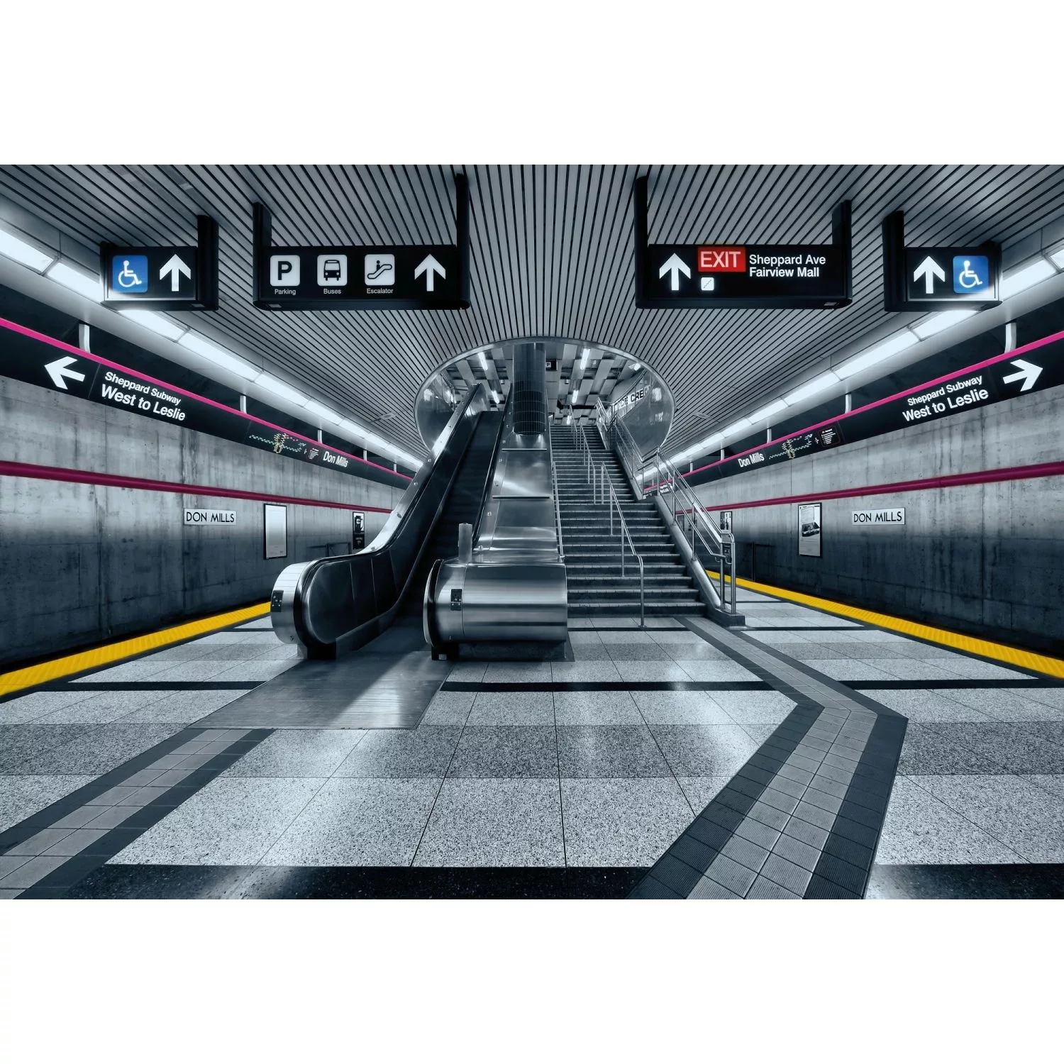 Sanders & Sanders Fototapete U-Bahn Dunkelgrau 368 x 254 cm 612272 günstig online kaufen