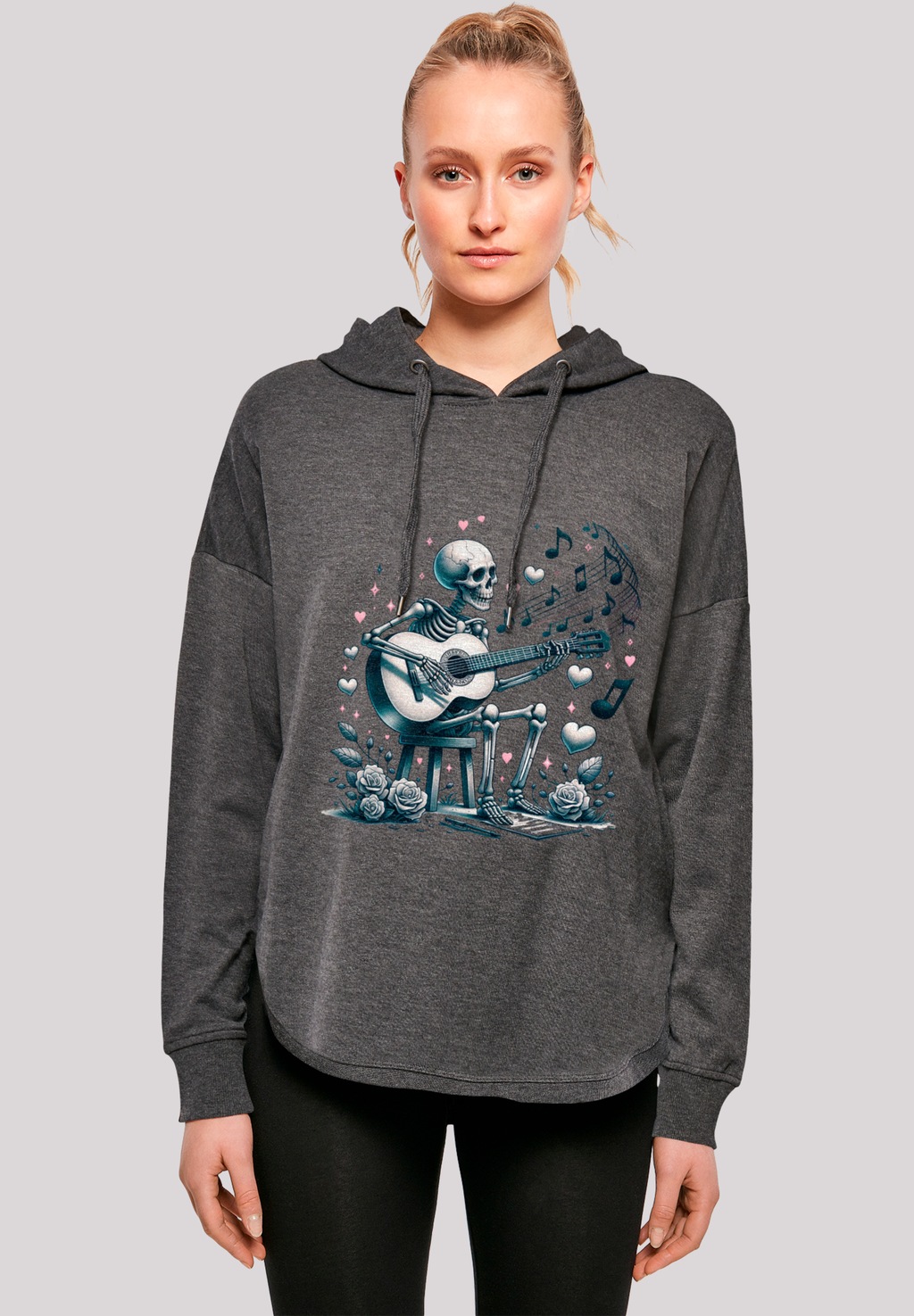 F4NT4STIC Kapuzenpullover "Skelett spielt Gitarre, Musik, Liebe", Premium Q günstig online kaufen