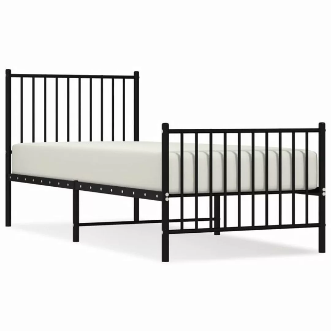 furnicato Bett Bettgestell mit Kopf- und Fußteil Metall Schwarz 80x200 cm günstig online kaufen