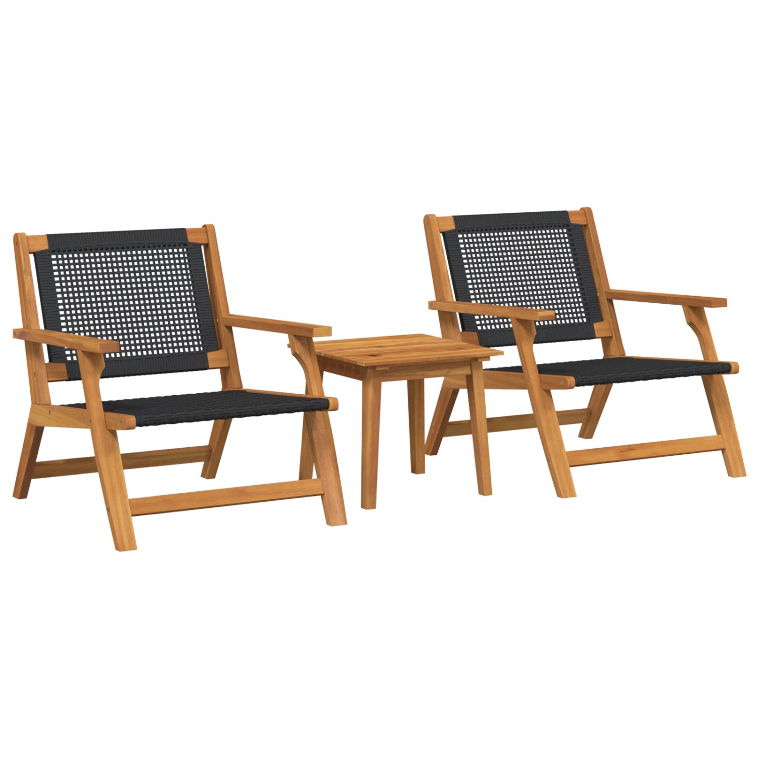vidaXL Gartenstühle mit Tisch Set - 3 Teile in Schwarzem Akazienholz 321443 günstig online kaufen