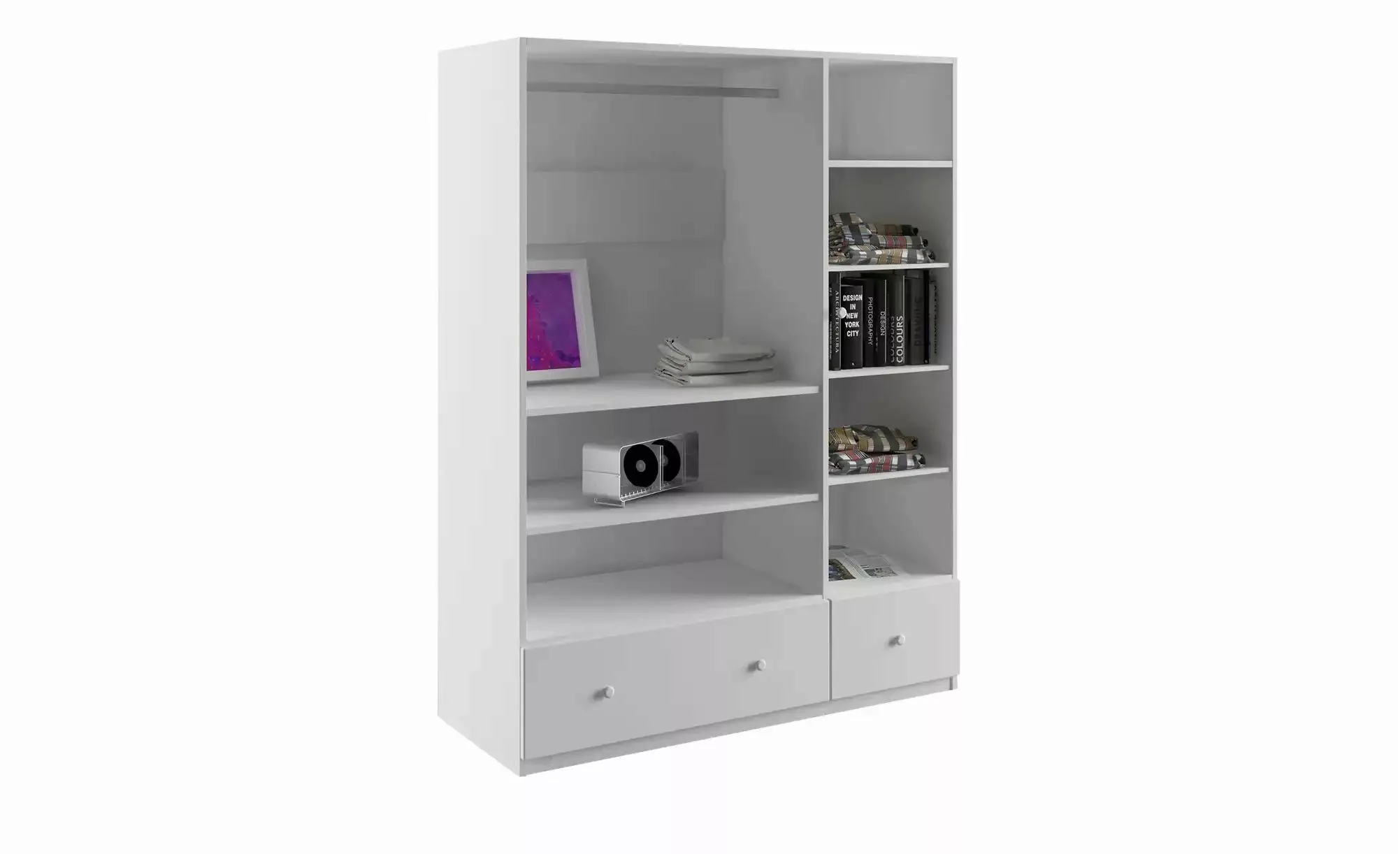 Kleiderschrank  Bianco Fiori ¦ weiß ¦ Maße (cm): B: 56,6 H: 180 Schränke > günstig online kaufen