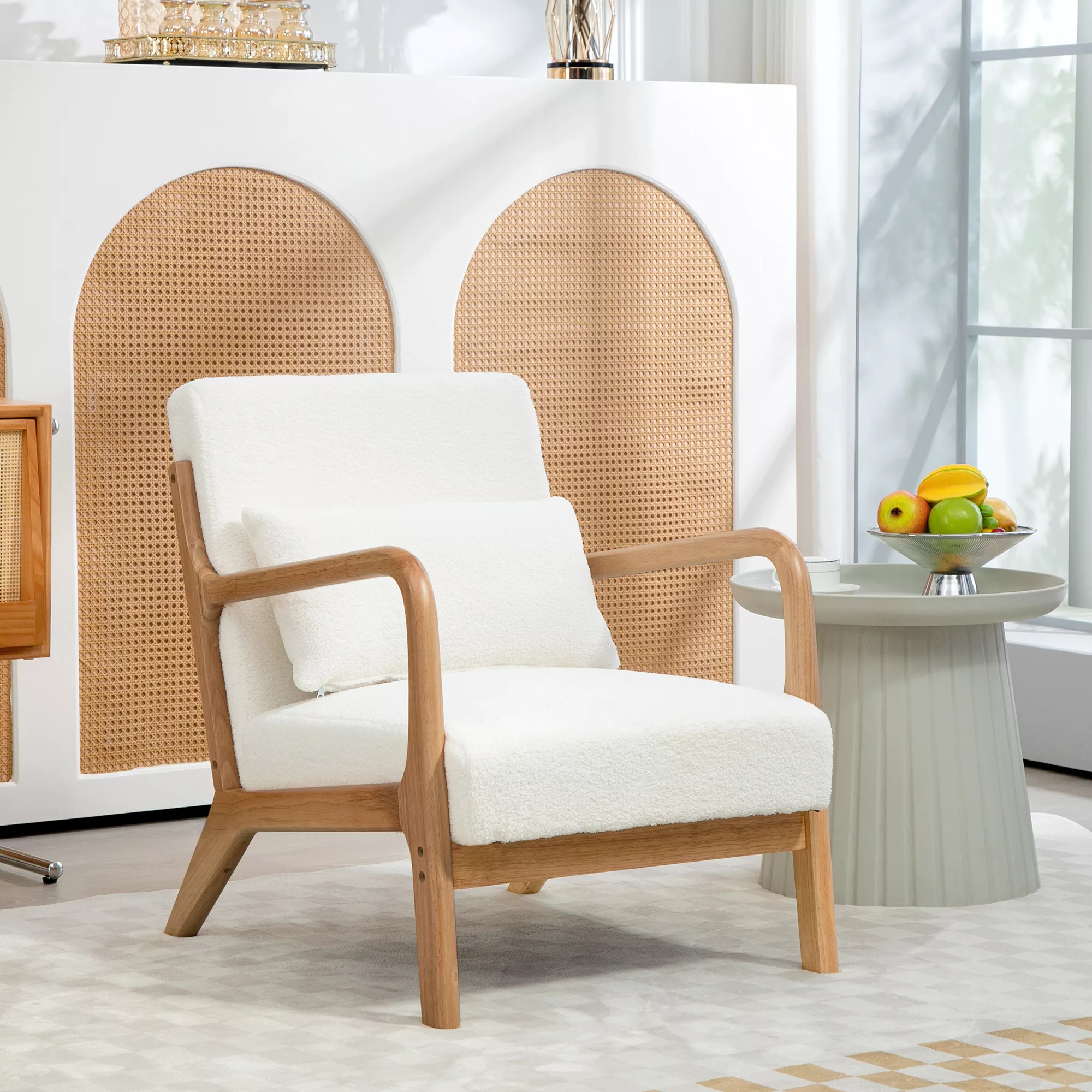 HOMCOM Lounge-Sessel mit Massivholzrahmen Lounge-Sessel - tiefe Sitzfläche günstig online kaufen