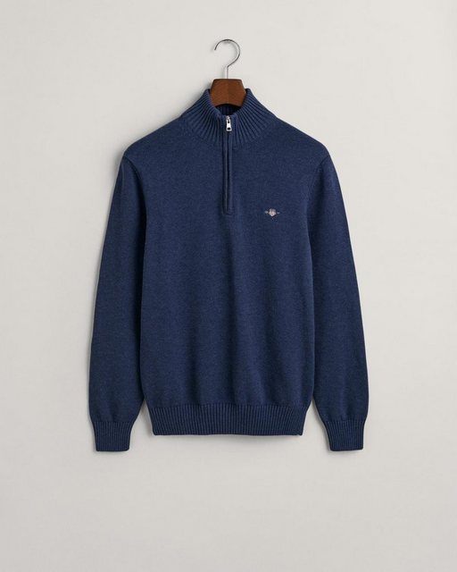 Gant Sweatshirt CASUAL COTTON HALFZIP, MARINE MELANGE günstig online kaufen