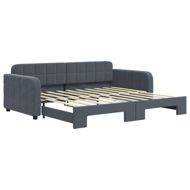 vidaXL Bett Tagesbett Ausziehbar Dunkelgrau 90x190 cm Samt günstig online kaufen