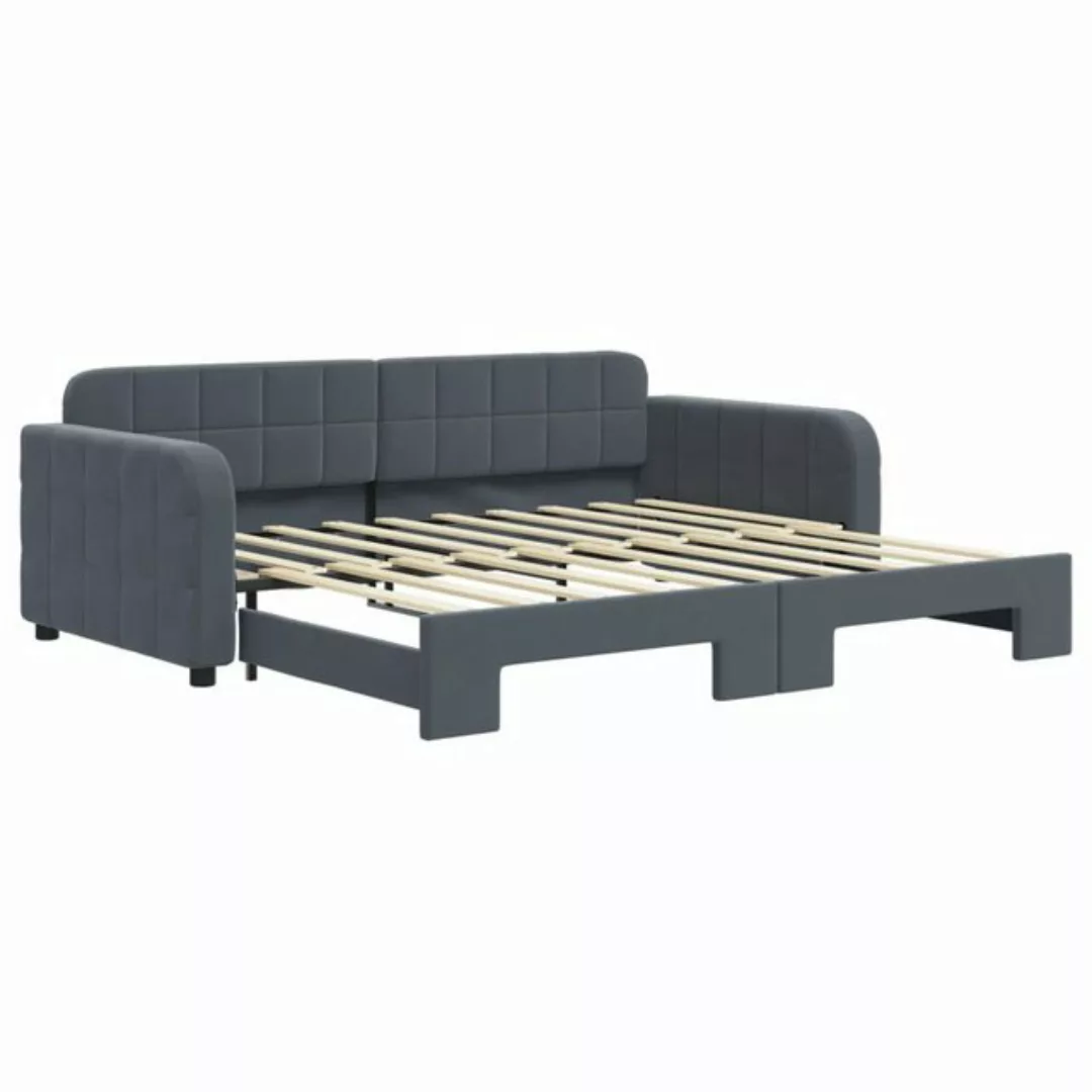 vidaXL Bett Tagesbett Ausziehbar Dunkelgrau 90x190 cm Samt günstig online kaufen