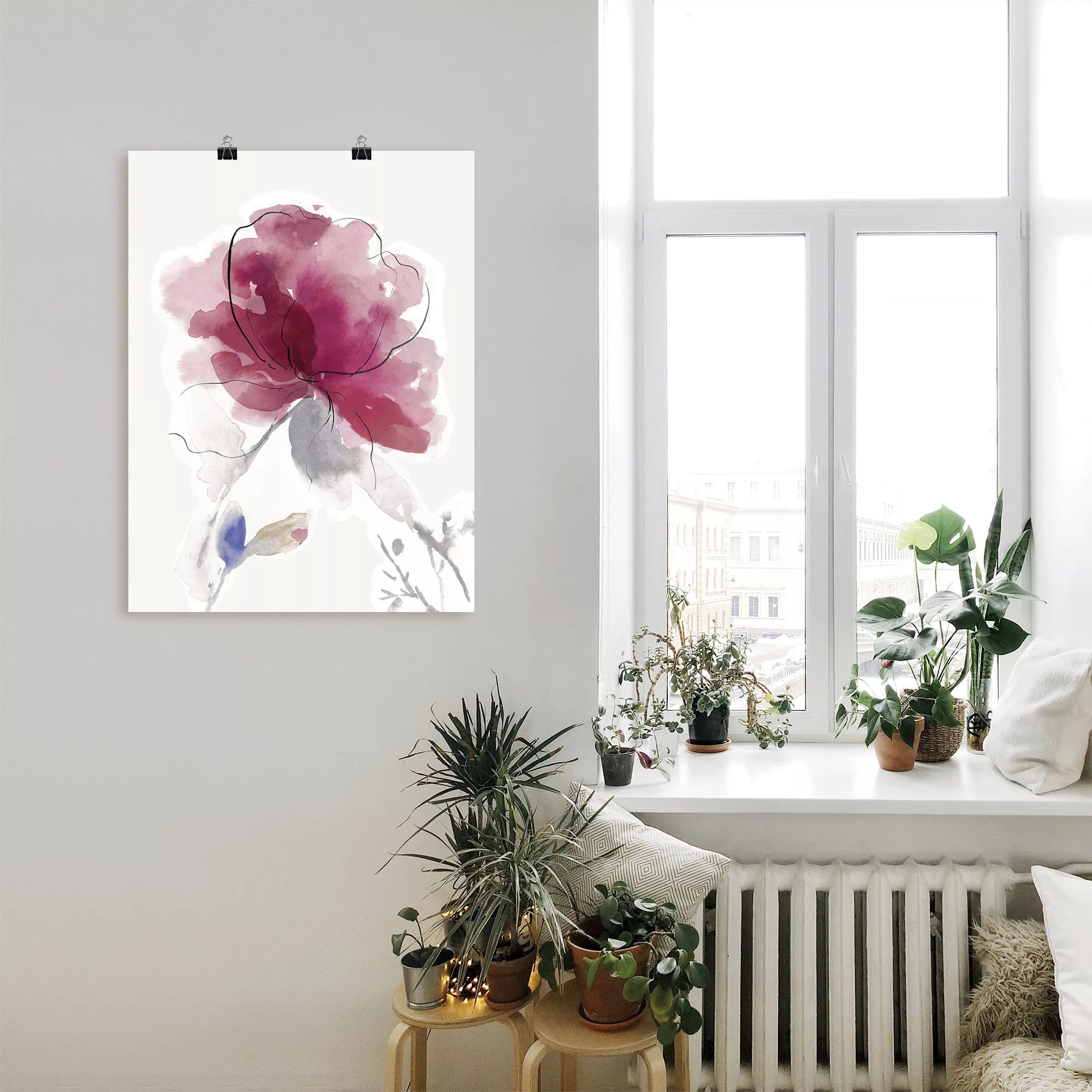 Artland Wandbild "Rosige Blüte II.", Blumenbilder, (1 St.), als Alubild, Ou günstig online kaufen