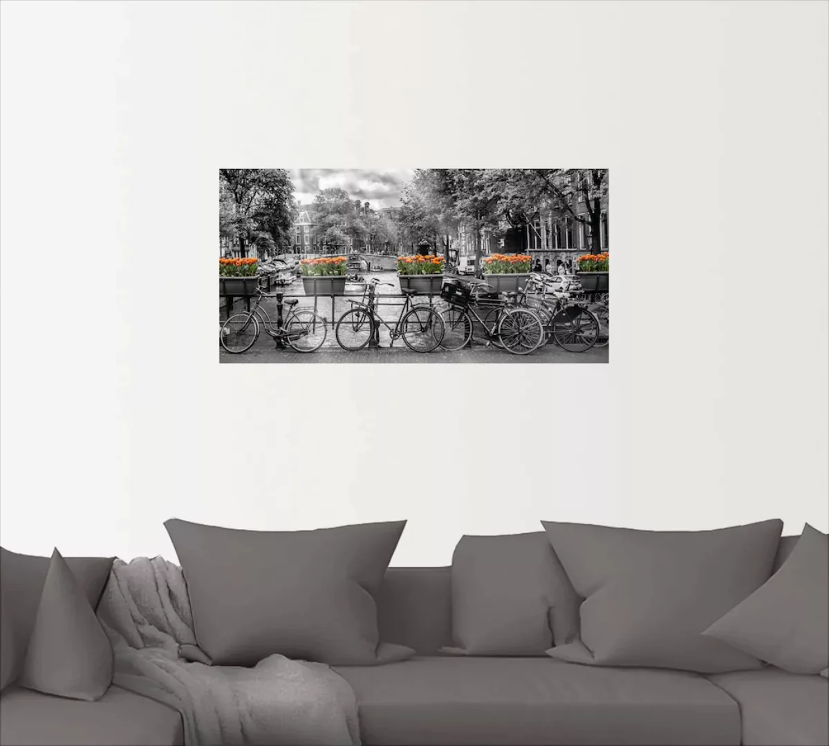 Artland Wandbild "Amsterdam Herengracht I", Fahrräder, (1 St.), als Leinwan günstig online kaufen