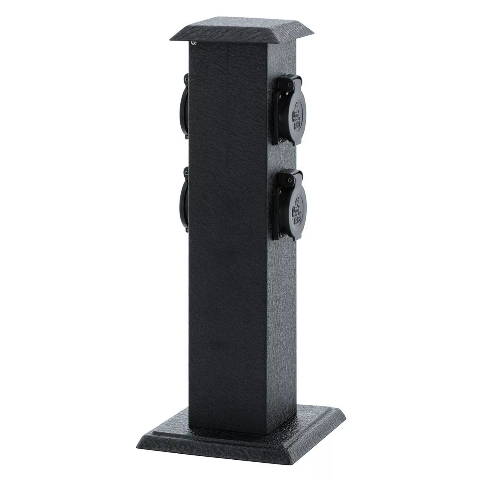 Eglo Gareten Steckdosensäule Park 4 Schwarz 40 cm x 11 cm günstig online kaufen