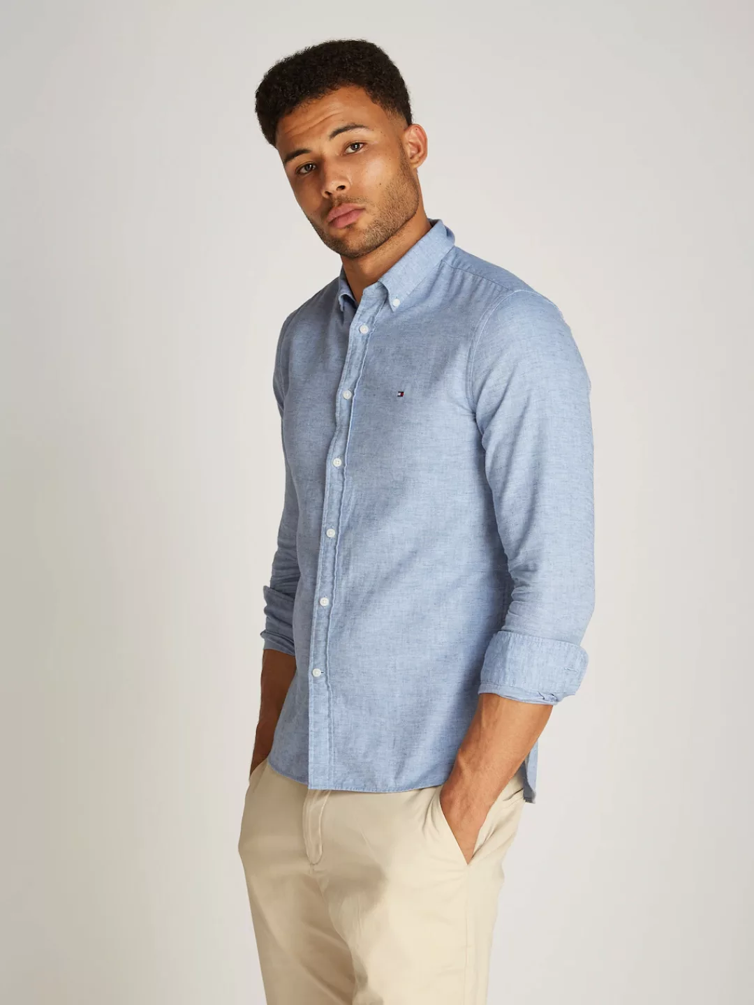 Tommy Hilfiger Langarmhemd "BRUSHED LINEN SOLID SF SHIRT" günstig online kaufen