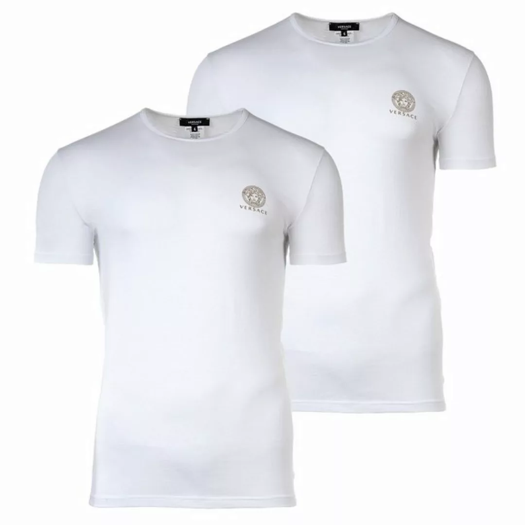 Versace T-Shirt Herren T-Shirt, 2er Pack - Unterhemd, Rundhals, (Packung, 2 günstig online kaufen