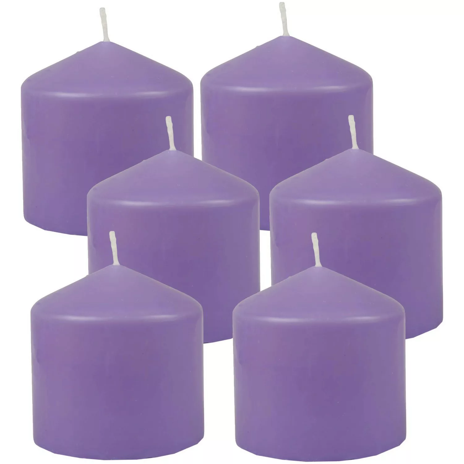 HS Candle Stumpenkerzen Ø8cm 6er Pack Lila Violett günstig online kaufen