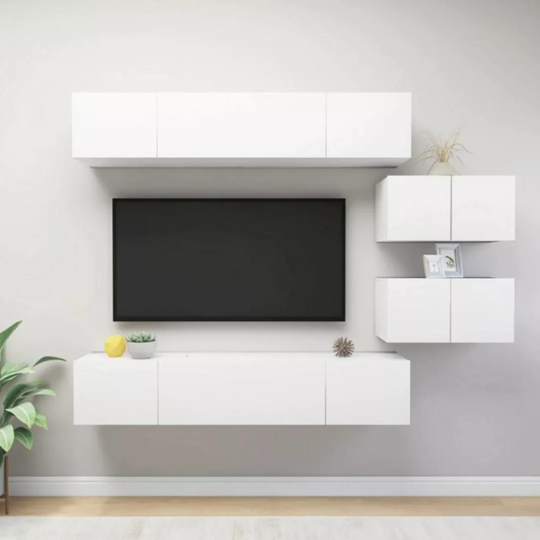 vidaXL TV-Schrank 6-tlg TV-Schrank-Set Weiß Spanplatte günstig online kaufen