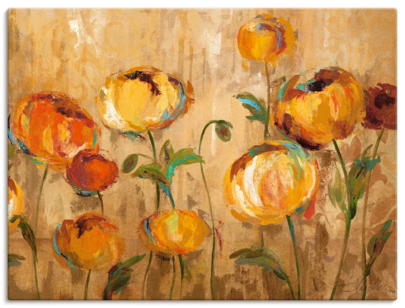 Artland Wandbild "Freudige Ranunkel", Blumen, (1 St.), als Leinwandbild, Po günstig online kaufen