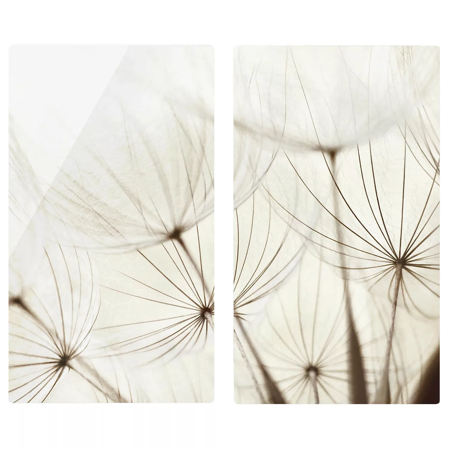 2-teilige Herdabdeckplatte Glas Blumen Sanfte Gräser günstig online kaufen