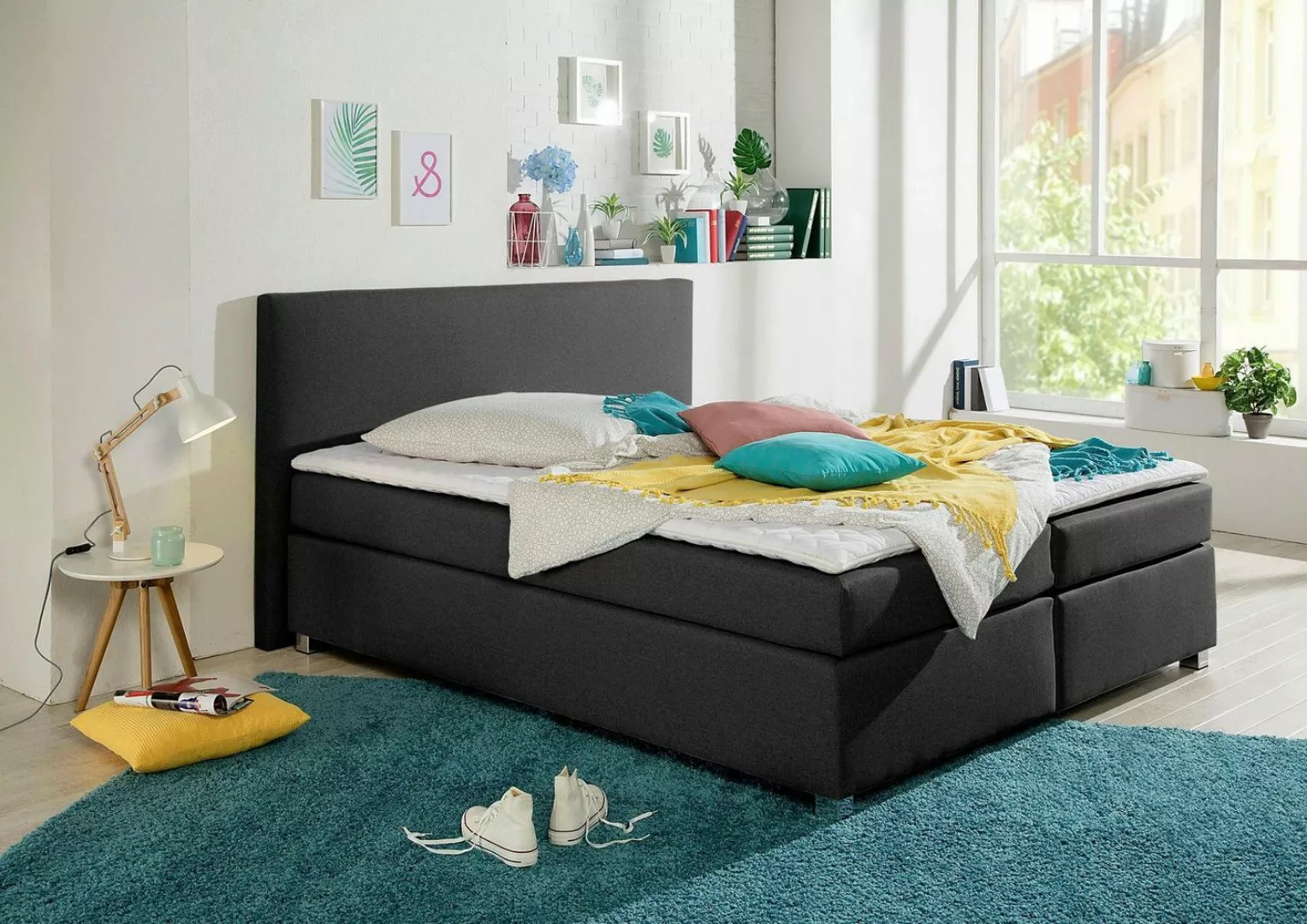 INOSIGN Boxspringbett "Eliana", inkl. Topper, in 4 Breiten, 3 Matratzenarte günstig online kaufen