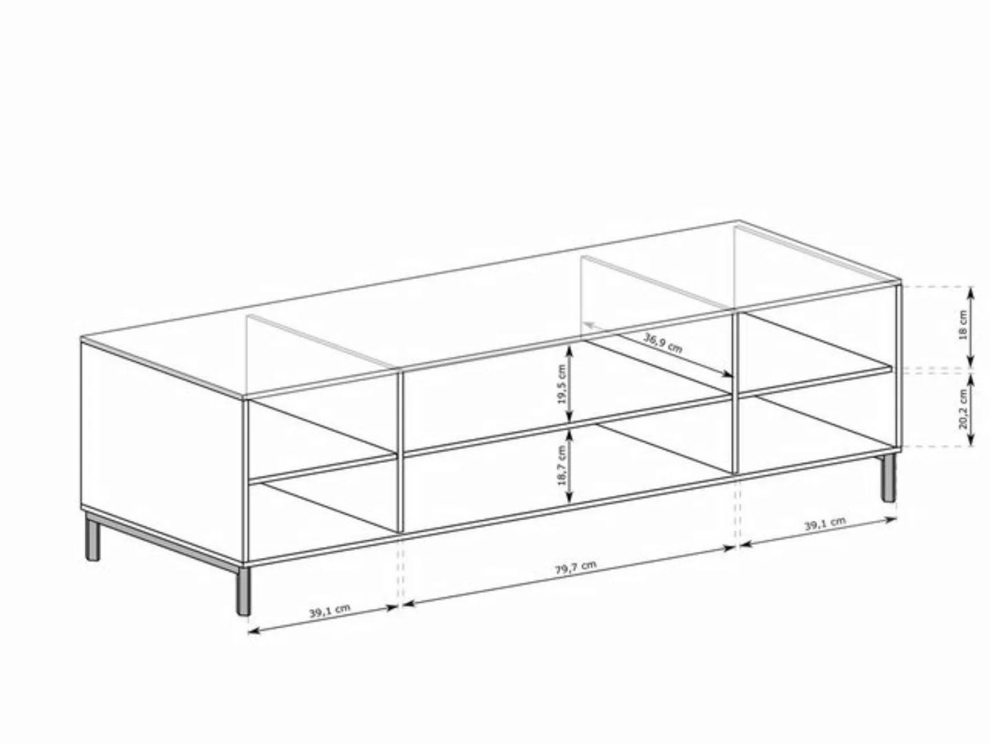 Compleo TV-Schrank TV-Tisch VIVAS, 2 Türen, Modern Wohnzimmer, TV-Kommode günstig online kaufen