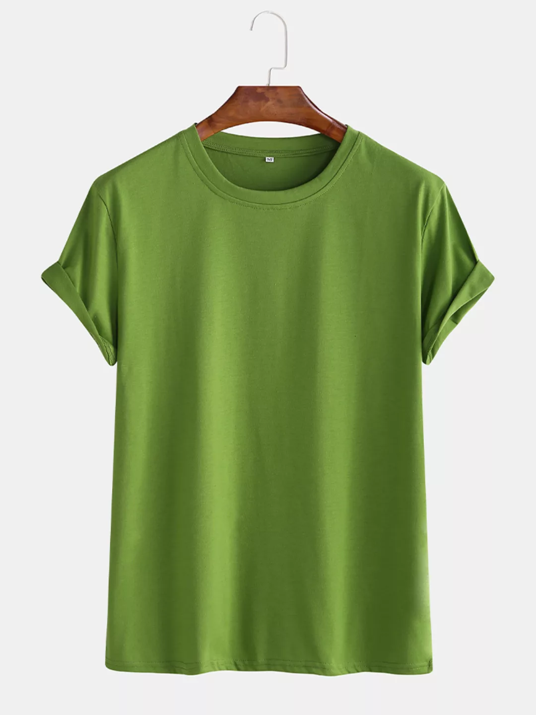 Herren Basic Cotton Solid Color Rundhals-T-Shirt günstig online kaufen