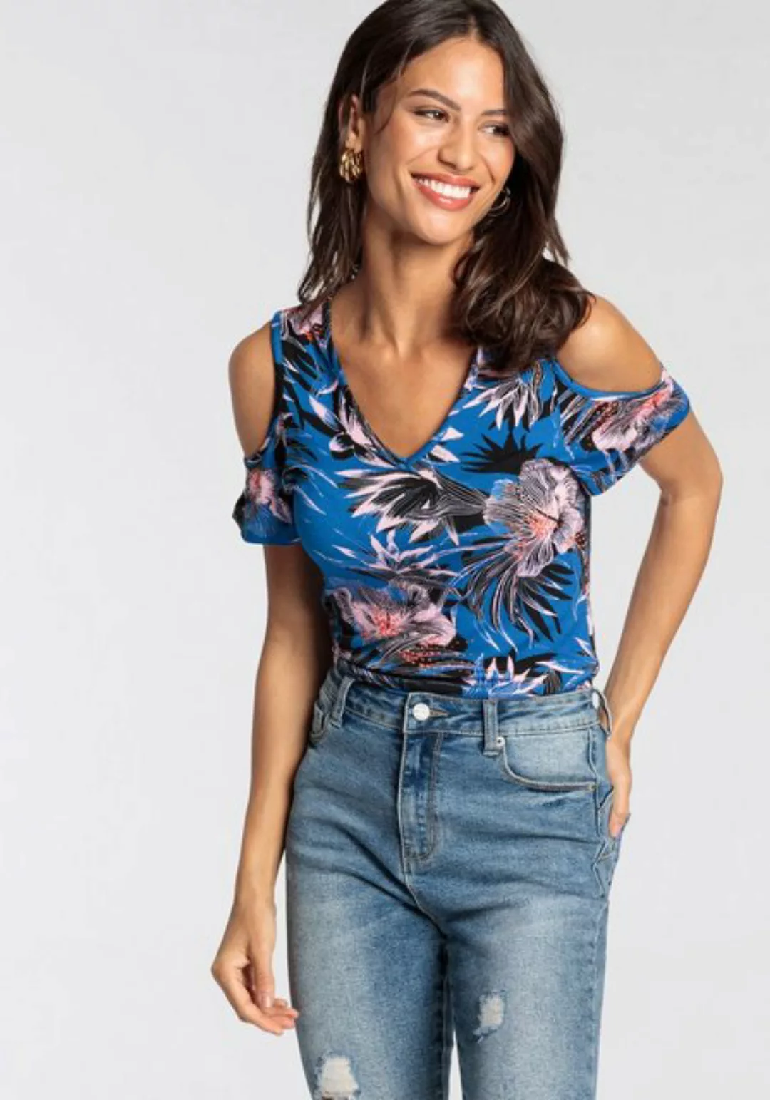 Melrose V-Shirt in elegantem Print - NEUE KOLLEKTION günstig online kaufen