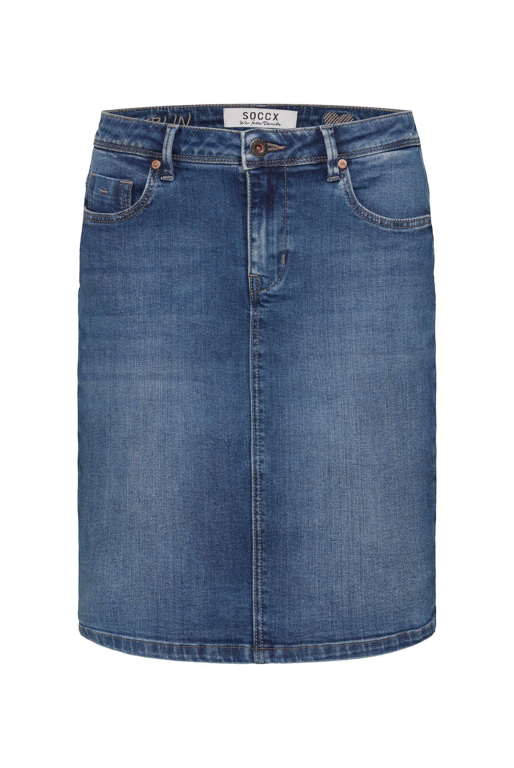 SOCCX Jeansrock, mit Gehschlitz günstig online kaufen