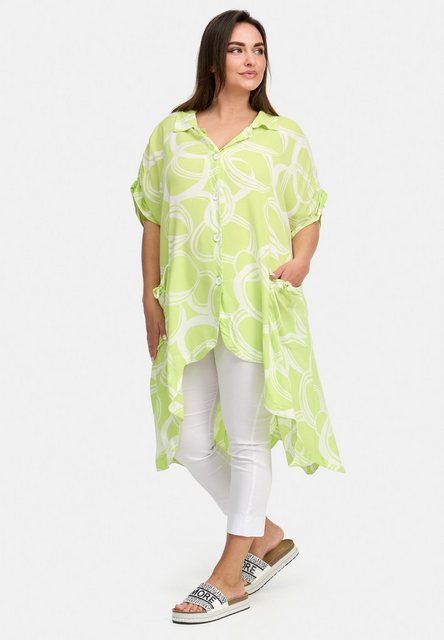 Kekoo Longbluse Blusenkleid A-Linie Bluse aus Baumwollviskose 'Verano' günstig online kaufen