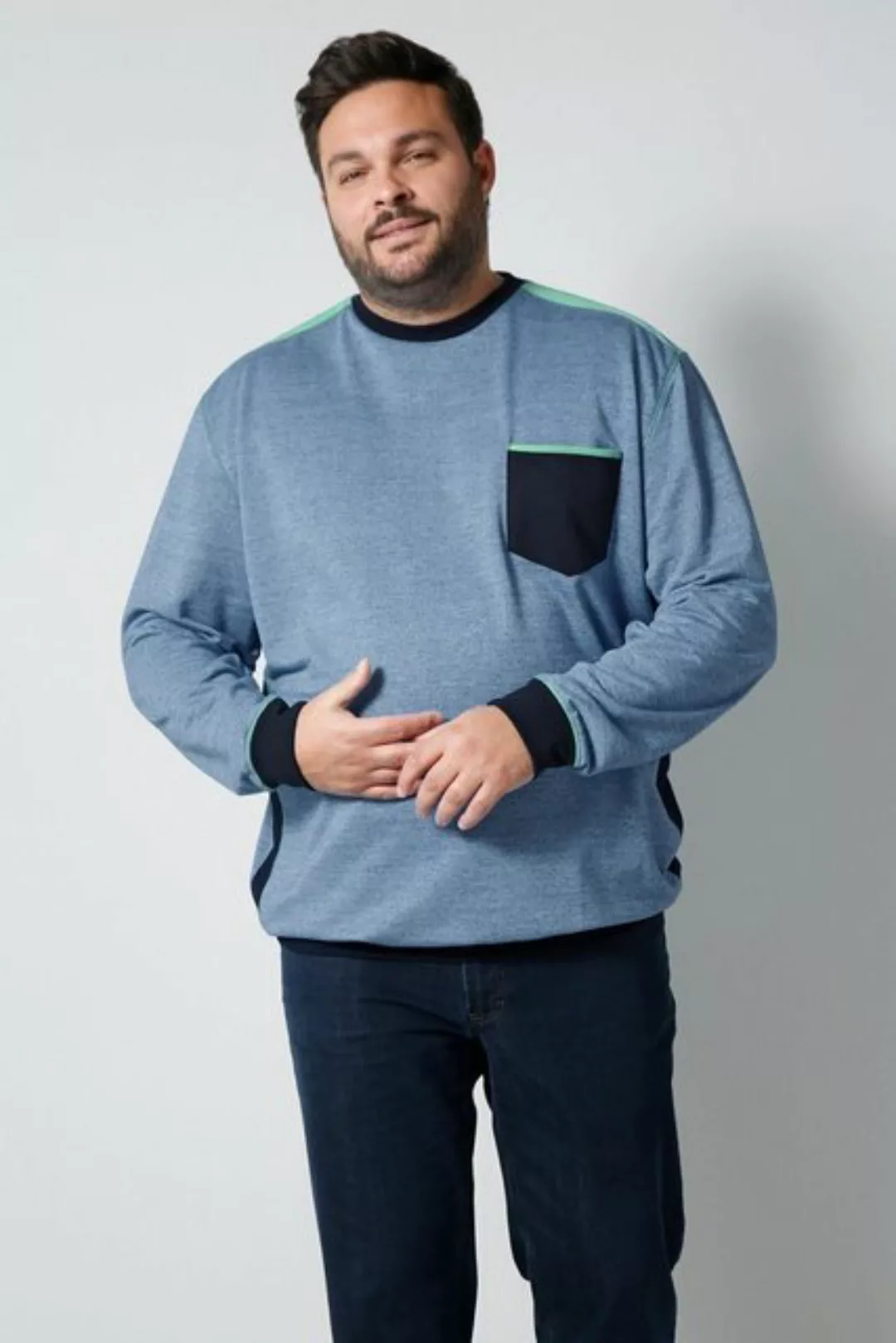 Men Plus Sweatshirt Sweatshirt Spezialschnitt günstig online kaufen