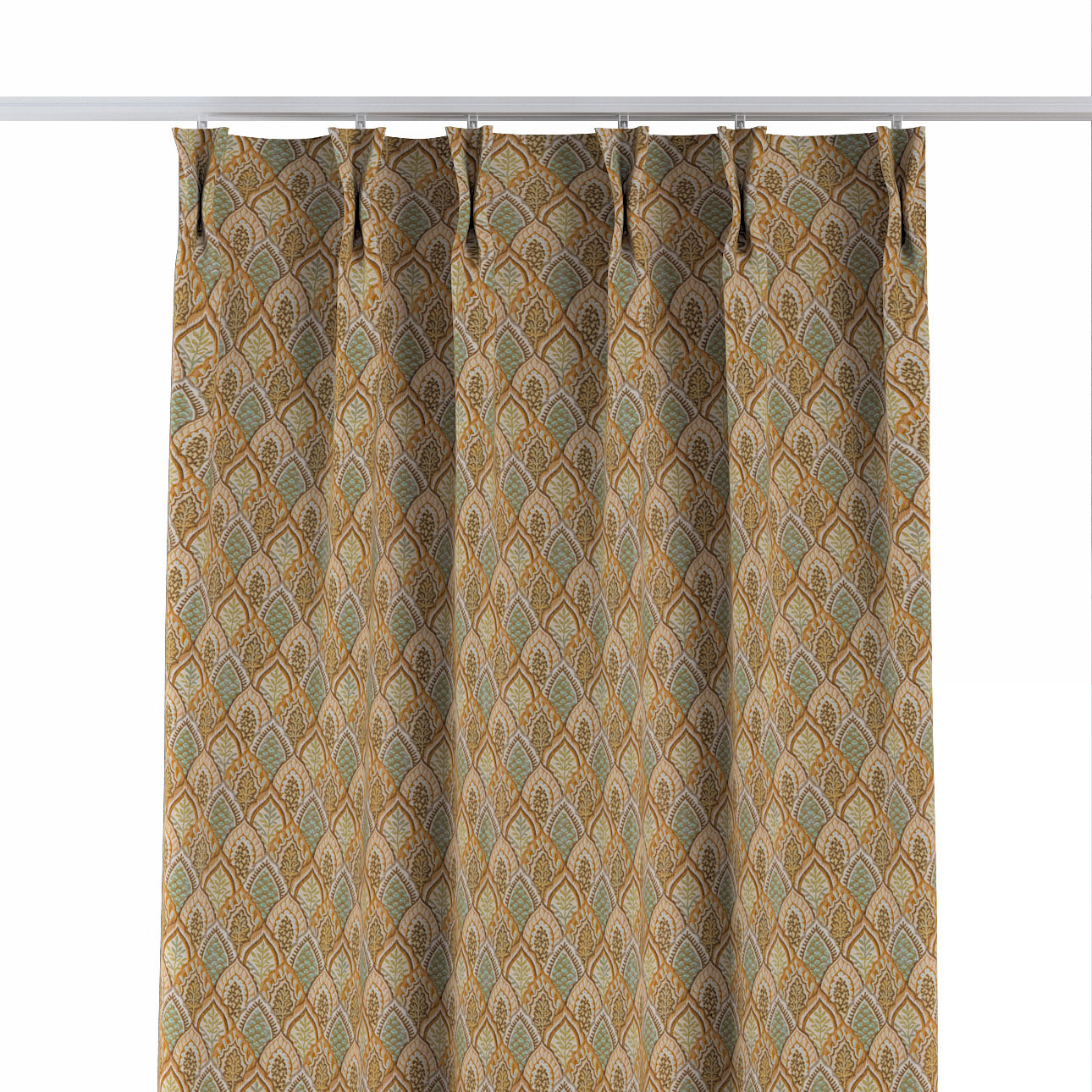Vorhang mit flämischen 2-er Falten, beige- grün, Intenso Premium (144-28) günstig online kaufen