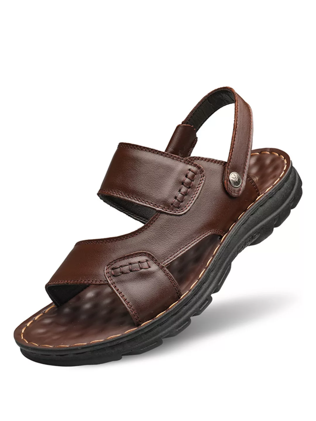 Herren bequem Soft Sohle Slip On Beach Leder Sandalen günstig online kaufen