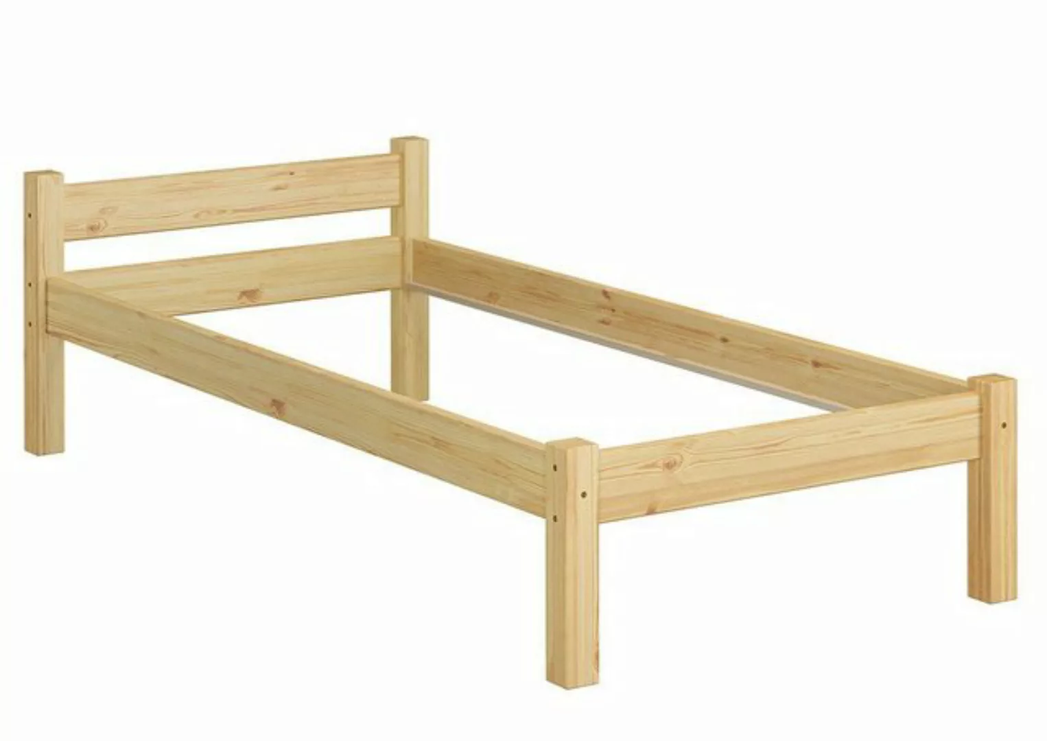 ERST-HOLZ Bett Bettgestell massive Kiefer 90x200, Kieferfarblos lackiert günstig online kaufen