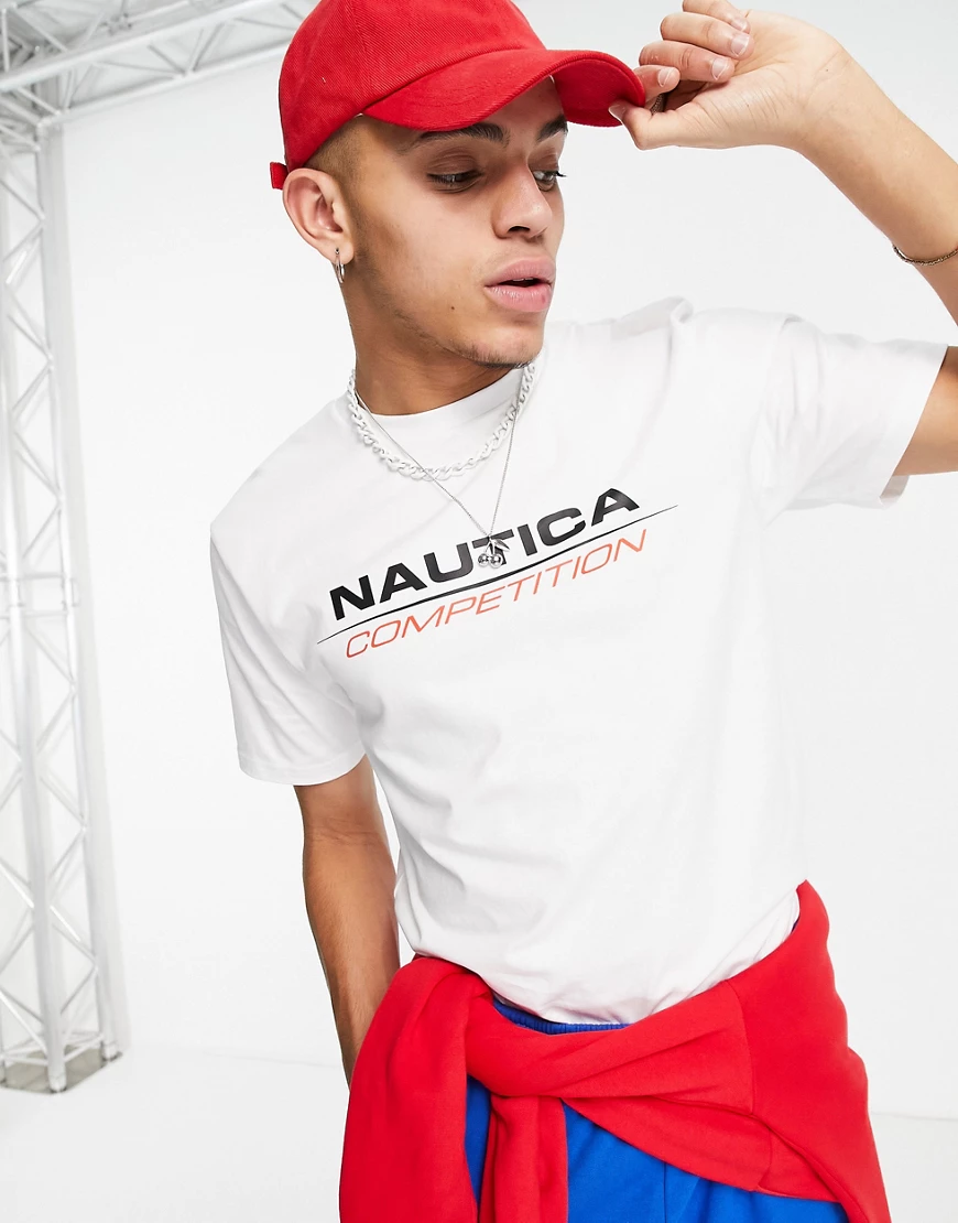 Nautica Competition – Vang – T-Shirt mit Logo in Weiß günstig online kaufen