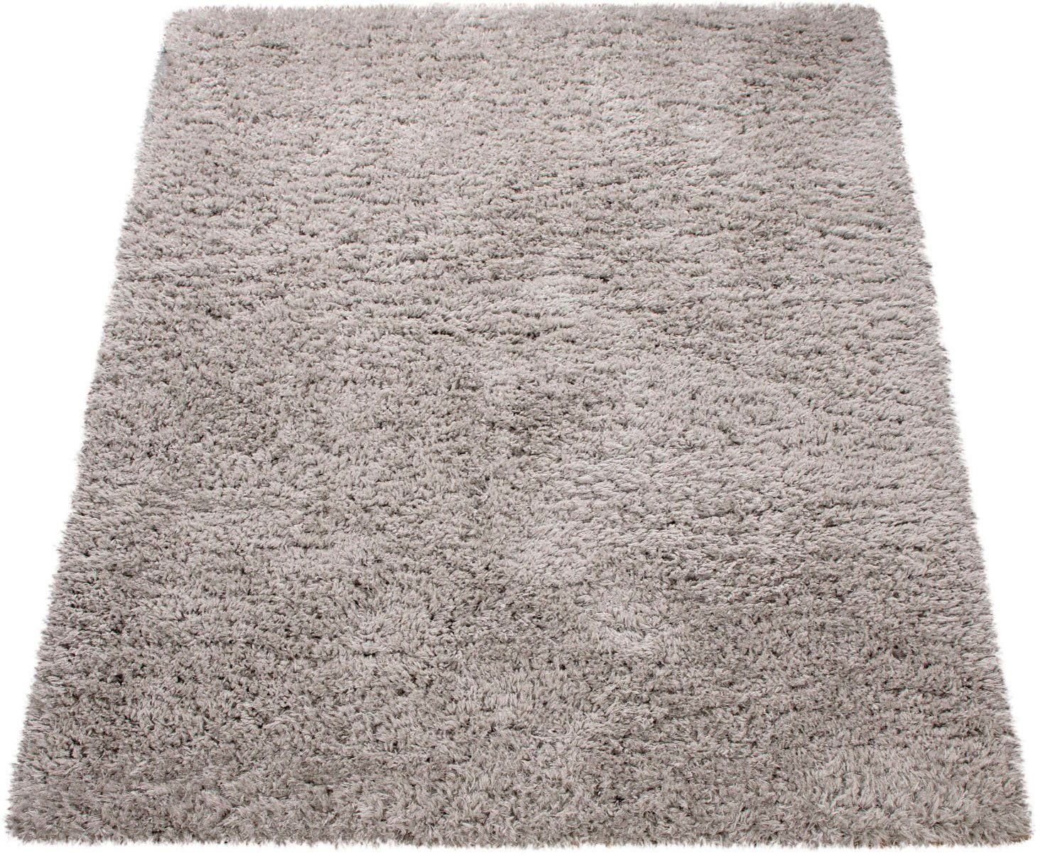 Paco Home Hochflor-Teppich »Milano 861«, rechteckig, 74 mm Höhe, Uni-Farben günstig online kaufen
