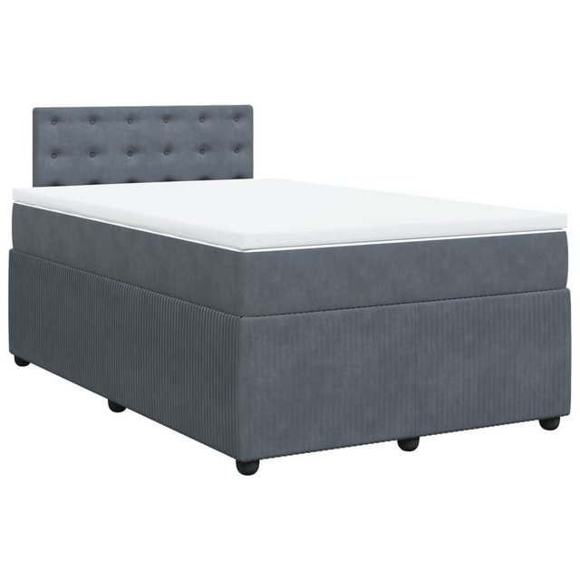 vidaXL Boxspringbett Boxspringbett mit Matratze Dunkelgrau 120x200 cm Samt günstig online kaufen