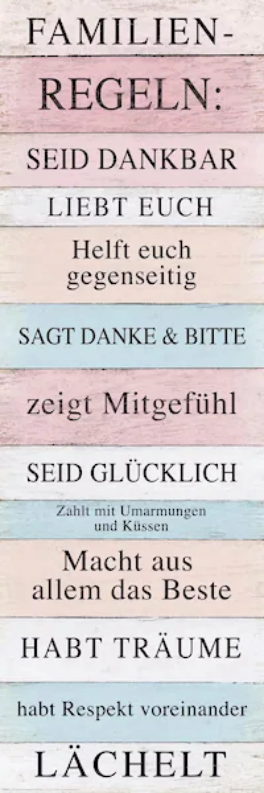 Reinders Deco-Panel "Familien Regeln" günstig online kaufen