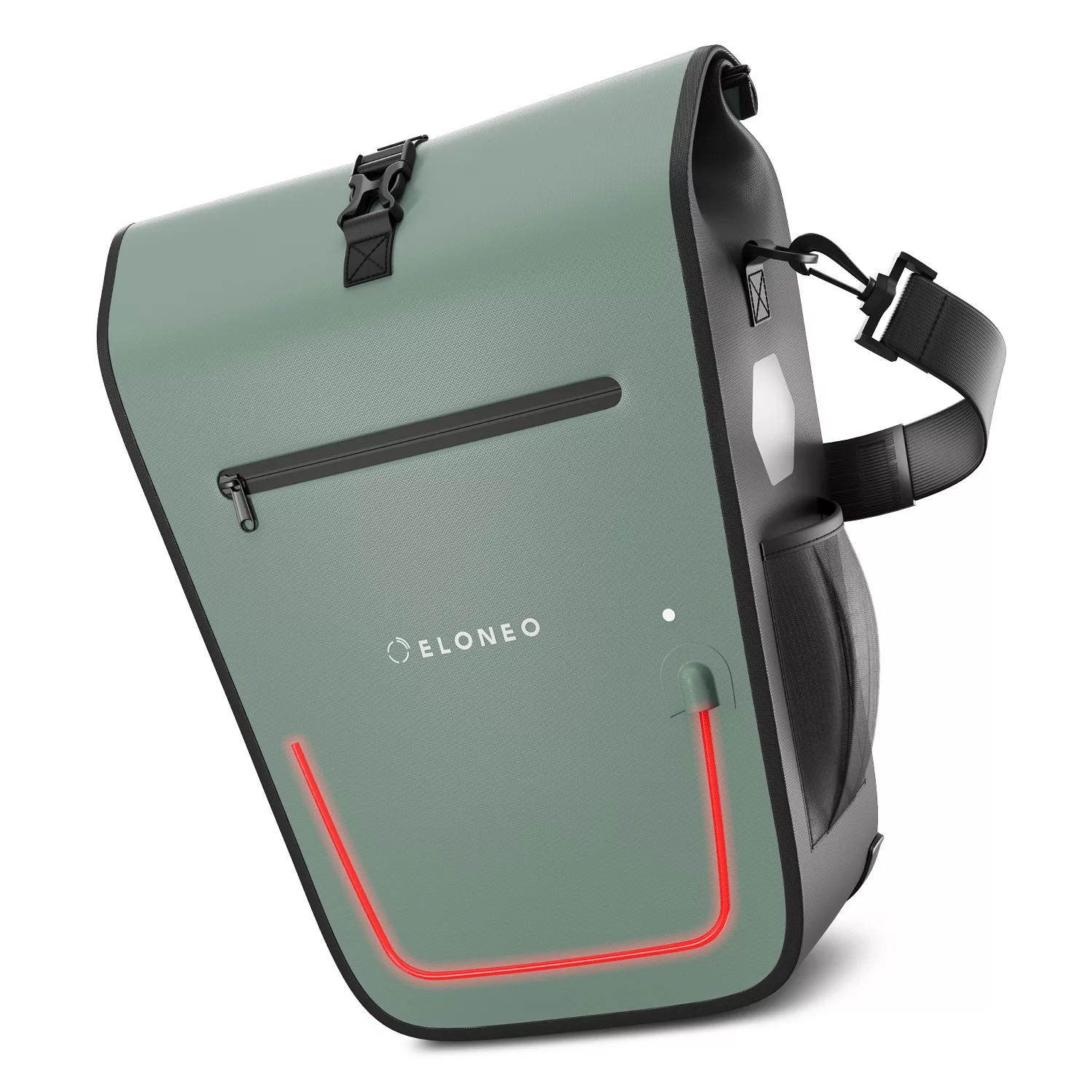 eloneo Fahrradtasche für Laptop, wasserdicht mit LED, 25L, Mintgrün günstig online kaufen
