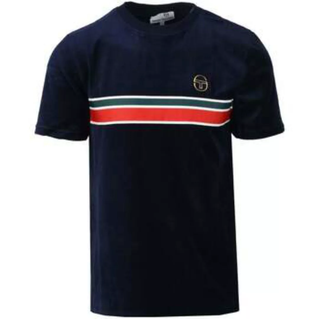 Sergio Tacchini  T-Shirts & Poloshirts Ayme Velour T-Shirt Maritime Blue günstig online kaufen