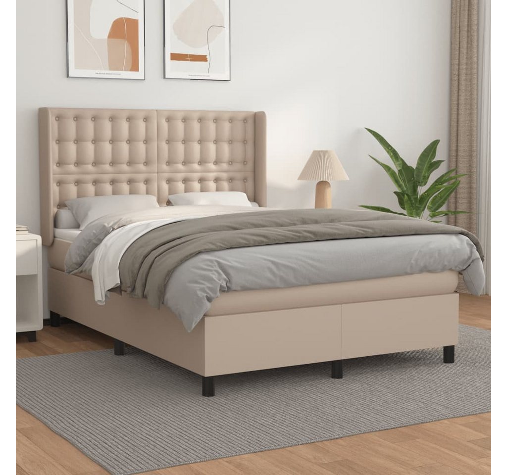 vidaXL Boxspringbett Bett Boxspringbett Kunstleder komplett mit Matratze & günstig online kaufen