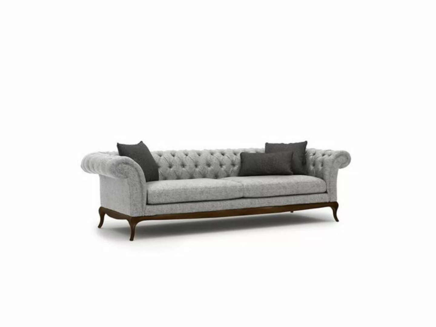 JVmoebel 3-Sitzer Grau Sofa Dreisitzer Wohnzimmer Einrichtung Chesterfield günstig online kaufen