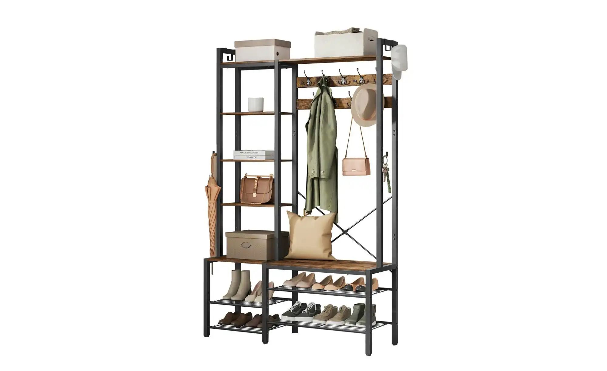 Kompaktgarderobe  Dacey ¦ braun ¦ Maße (cm): B: 120 H: 190 Garderoben & Kle günstig online kaufen