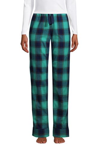 Gemusterte Flanell-Pyjamahose, Damen, Größe: 48-50 Normal, Blau, Baumwolle, günstig online kaufen