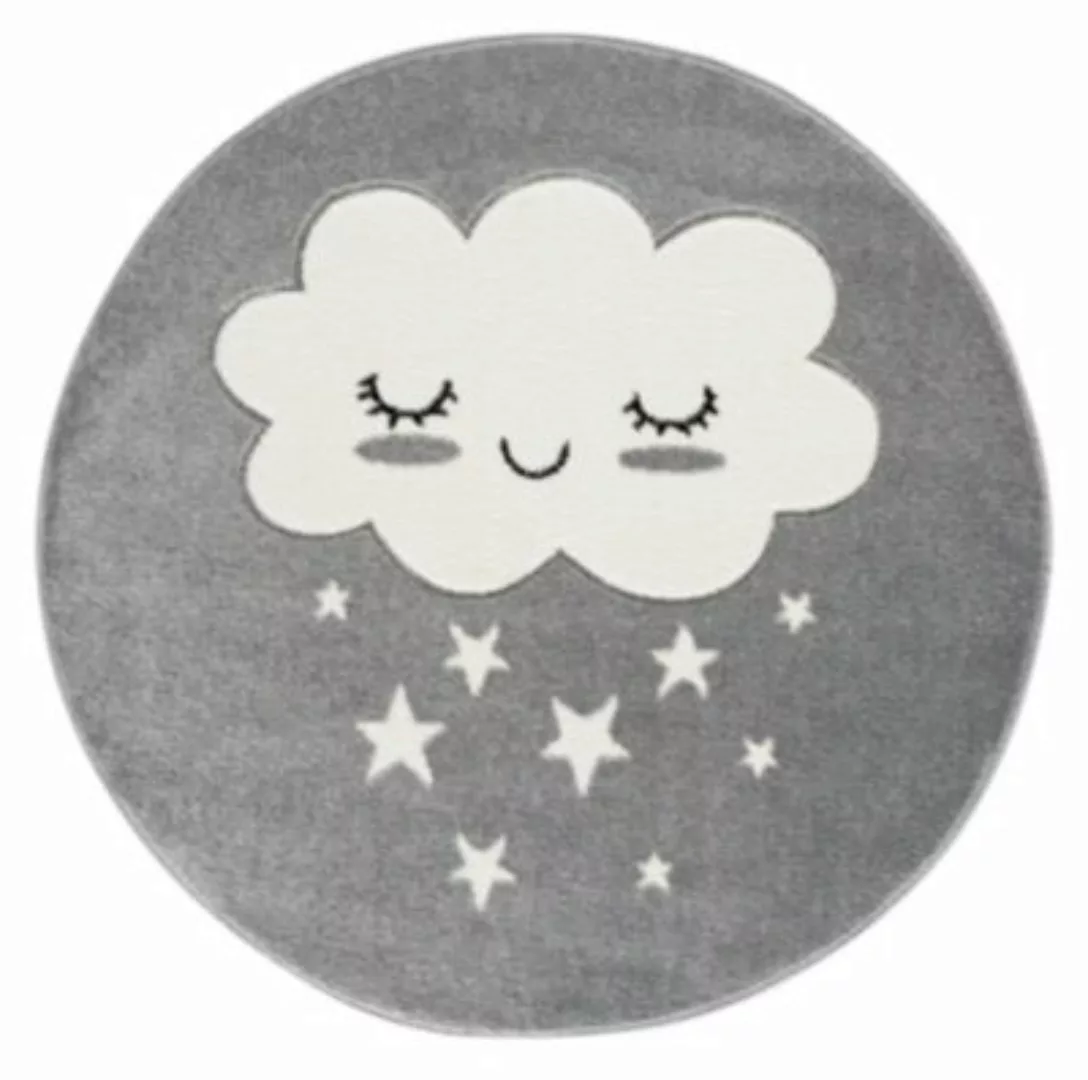 Kids Love Rugs Kinderteppich Wolke rund silber/weiß Gr. 150 günstig online kaufen