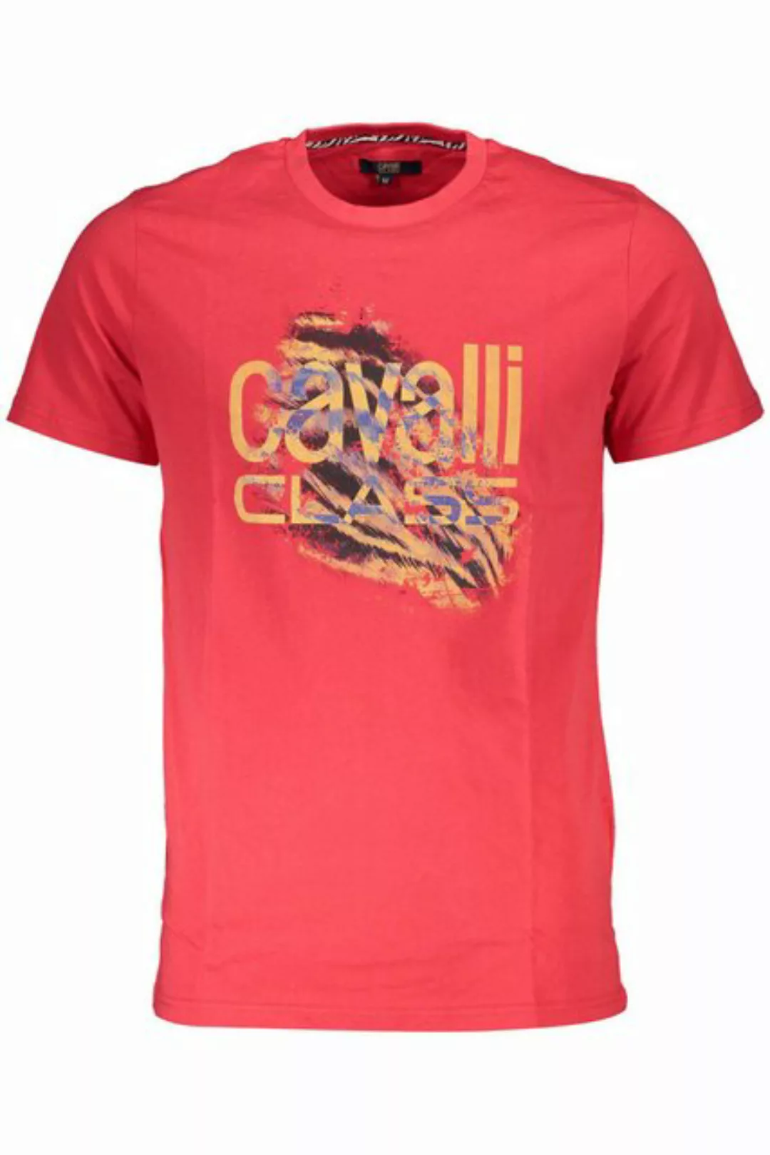 Cavalli Class T-Shirt Herren T-Shirt Rot: Kurzarmliges Oberteil mit Logo günstig online kaufen