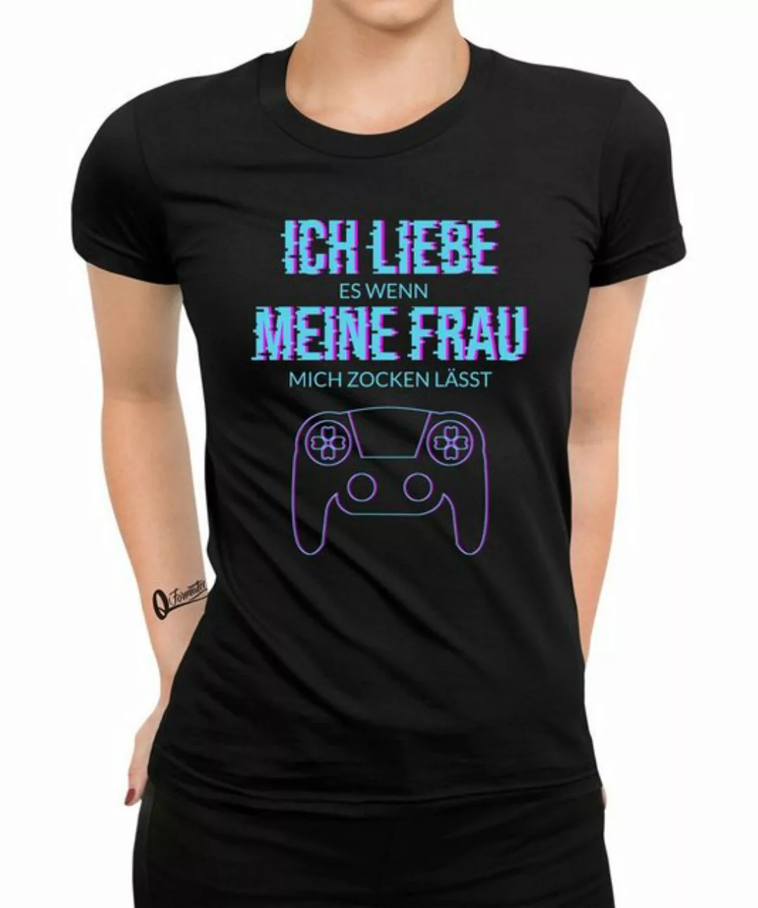 Quattro Formatee Kurzarmshirt Ich liebe meine Frau - Gaming Gamer Zocken Da günstig online kaufen