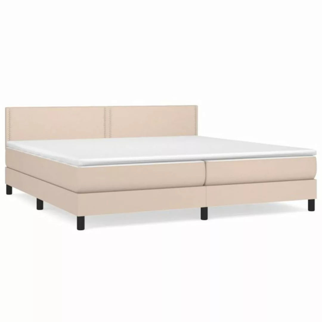 Vidaxl Boxspringbett Matratze Cappuccino-braun 200x200cm Kunstleder günstig online kaufen