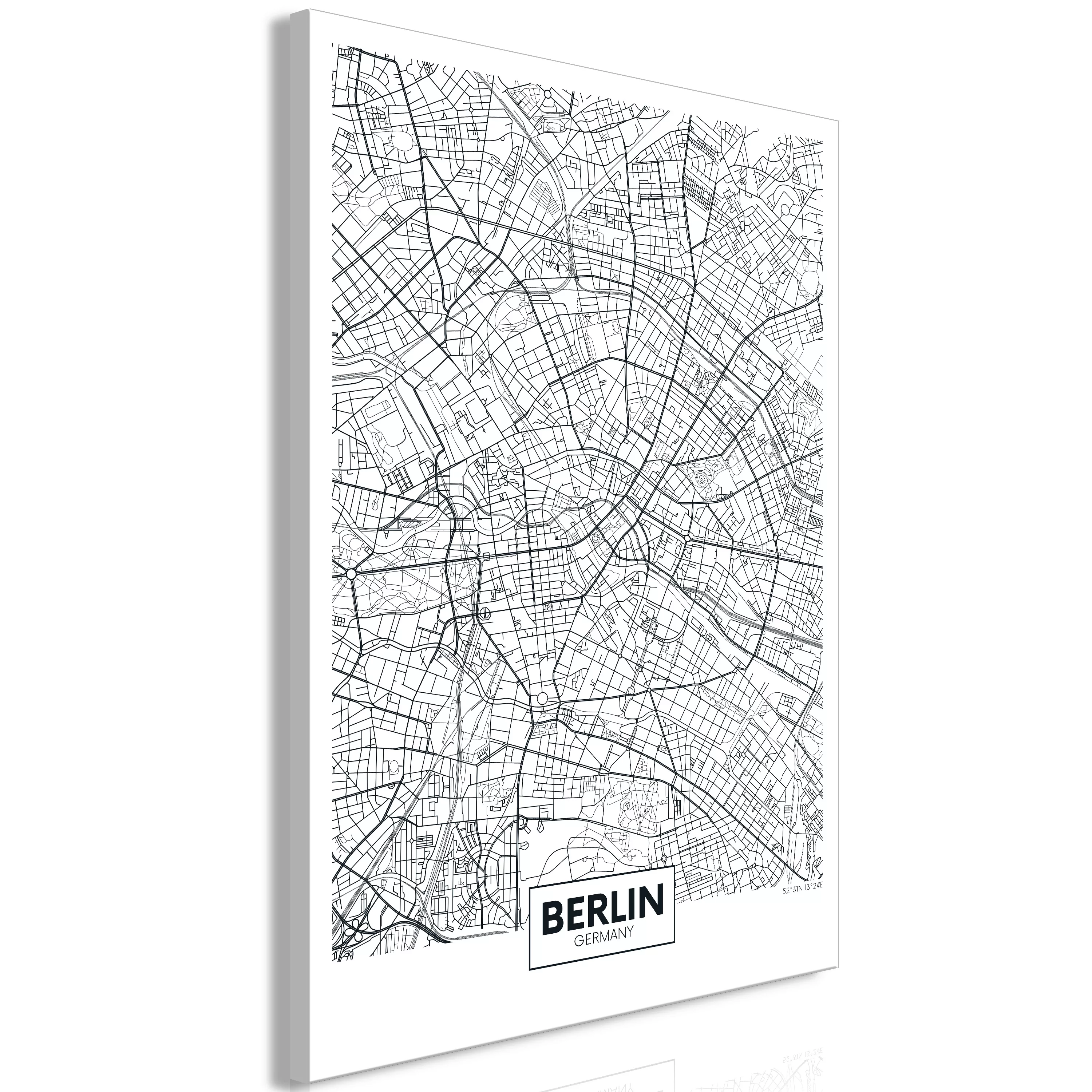 Wandbild - Map Of Berlin (1 Part) Vertical günstig online kaufen