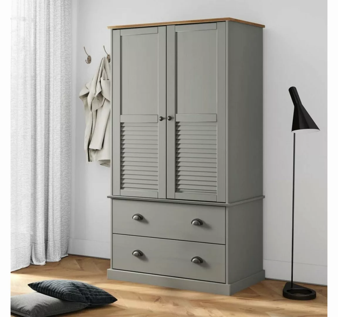 vidaXL Kleiderschrank Kleiderschrank VIGO Grau 90x55x176 cm Massivholz Kief günstig online kaufen