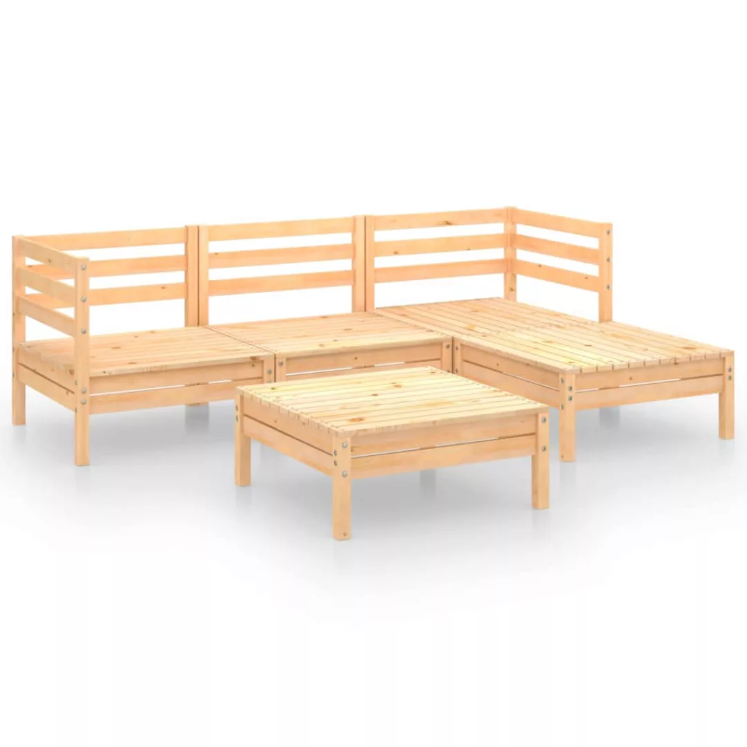 5-tlg. Garten-lounge-set Kiefer Massivholz günstig online kaufen